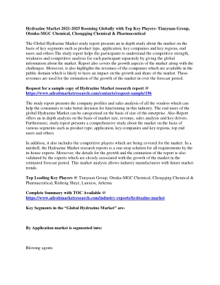 Hydrazine Market