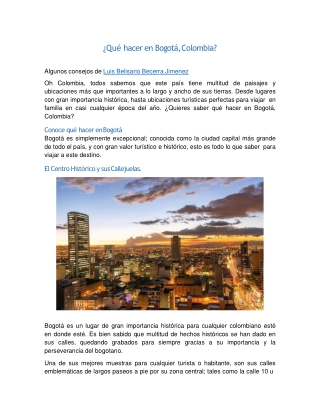 ¿Qué hacer en Bogotá, Colombia