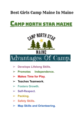 Article 17 MAY - Best Girls Camp Maine in Maine