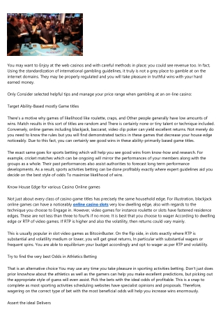 12 Steps to Finding the Perfect online casino guide