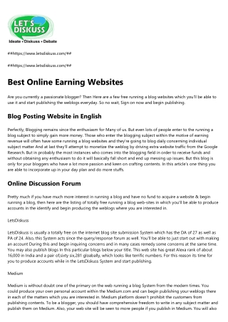 Best Online Earning Websites