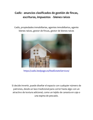 Cadiz - anuncios clasificados de gestión de fincas, escrituras, impuestos  - bienes raíces-converted