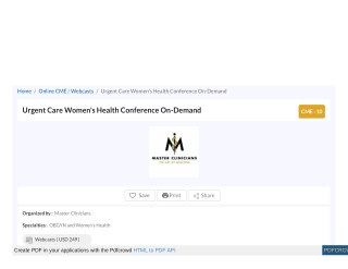 Conference On-Demand Urgent Care Women's Health