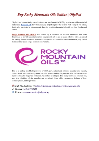 Buy Rocky Mountain Oils Online OilyPod