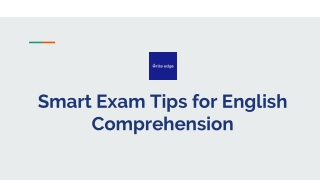 Smart Exam Tips for English Comprehension