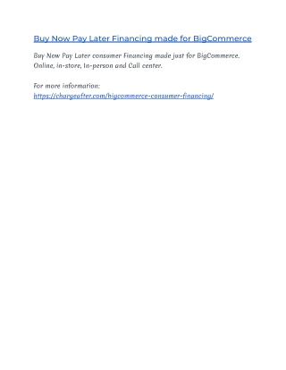 BigCommerce Buy Now Pay Later Financing Platform