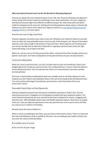 Why Low Interest Personal Loans Can Be The Best Bet for Mounting Expenses_ .docx