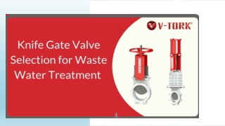 Knife Gate Valves for Water treatment plants