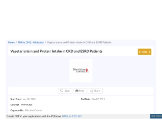 Vegetarianism and Protein Intake in CKD and ESRD Patients