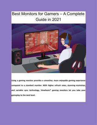 Best Monitors for Gamers – A Complete Guide in 2021
