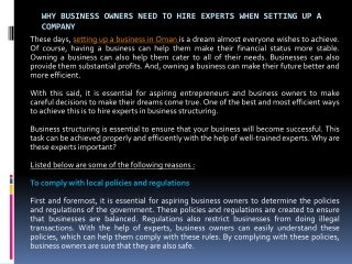 Why Business Owners Need To Hire Experts When
