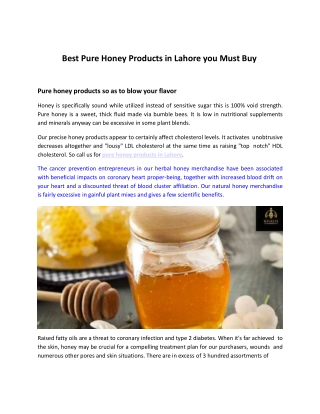 Pure Honey Products in Lahore - Its Khalis