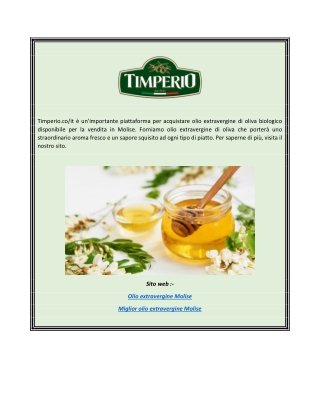 Olio extravergine Molise | Timperio.co/it