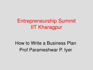 Entrepreneurship Summit IIT Kharagpur