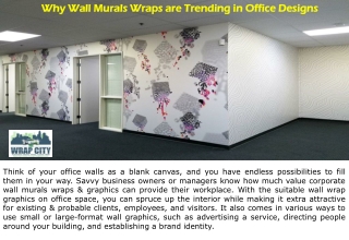 Why Wall Murals Wraps are Trending in Office Designs