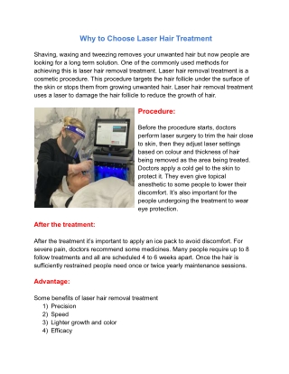 Why to choose laser hair treatment