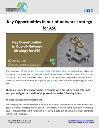 Key Opportunities in out-of-network strategy for ASC