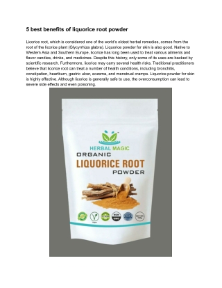 5 best benefits of liquorice root powder