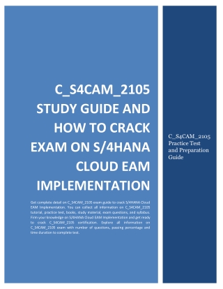 C_S4CAM_2105 Study Guide and How to Crack Exam on S/4HANA Cloud EAM Implementati