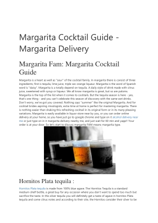 Margarita Cocktail Guide