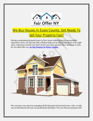 We Buy Houses in Essex County | Fair Offer NY