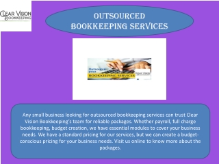 Outsourced Bookkeeping Services
