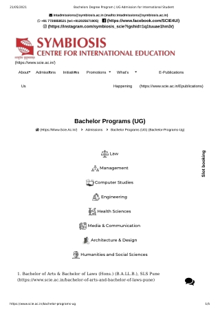 Bachelors Degree Program | UG Admission for International Student