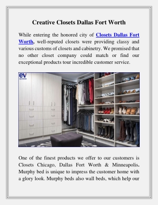 Creative Closets Dallas Fort Worth