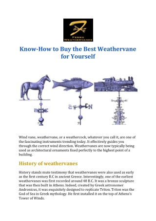 Know-How to Buy the Best Weathervane for Yourself