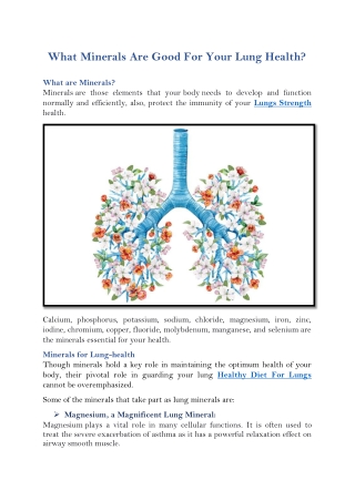 What Minerals Are Good For Your Lung Health