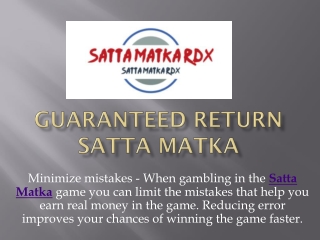 A fun gambling experience with satta matka
