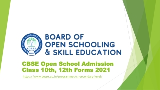 CBSE Open School Admission Class 10th, 12th Forms 2021