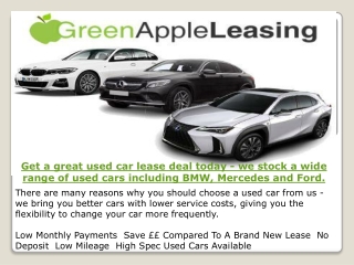 Get a great used car lease deal today