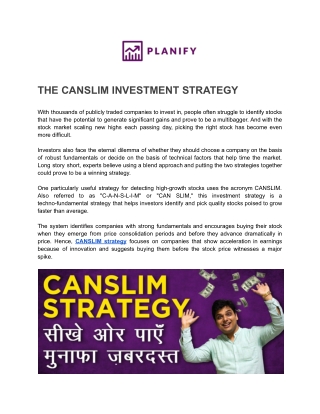 Canslim Investment Strategy