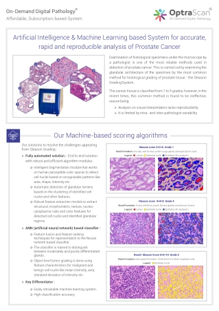 Prostate Cancer Biomarker Analysis-OptraSCAN Inc