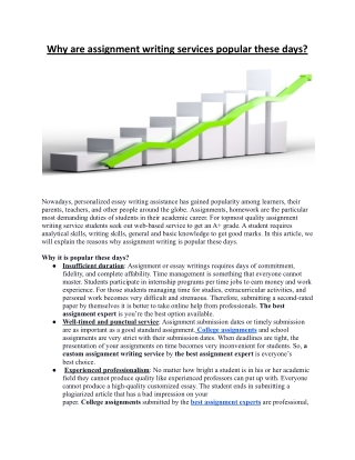 Why assignment writing services are popular these days 2