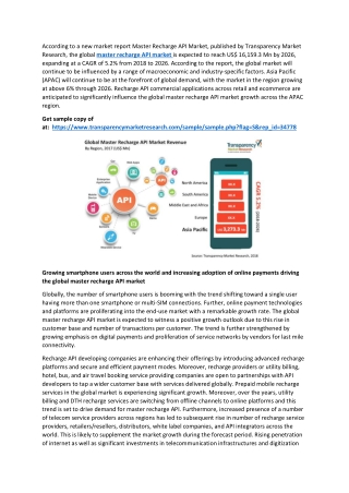 Master Recharge API Market