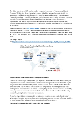 Peer-to-Peer Lending Market