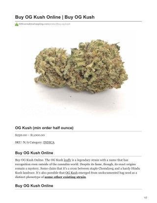 Buy OG Kush Online
