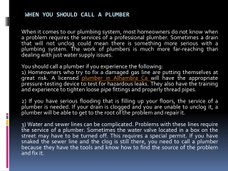 When You Should Call a Plumber