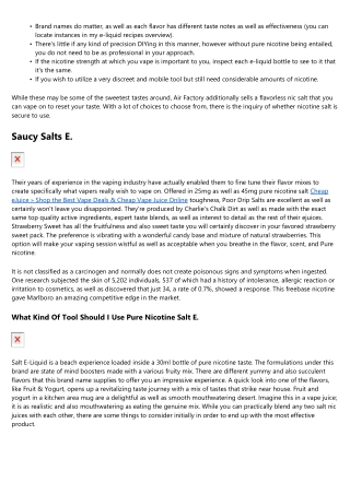 Diy Pure Nicotine Salt Vape Juice
