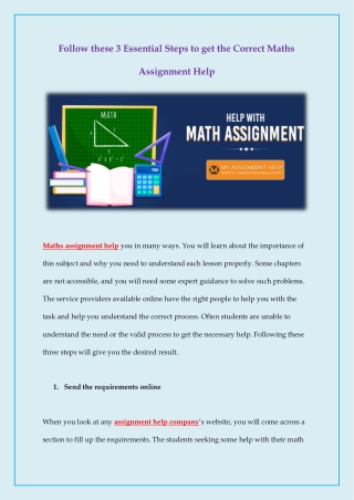 Follow these 3 Essential Steps to get the Correct Maths Assignment Help