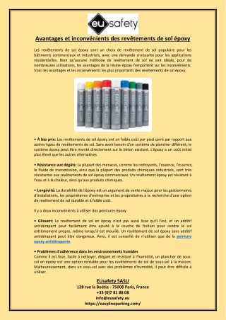 Avantages et inconvénients des revêtements de sol époxy