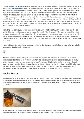 Adding Pure Nicotine To Eliquids With 0 Mg Nic.