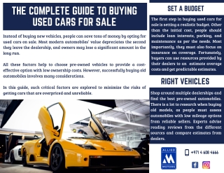The Complete Guide To Buying Used Cars For Sale