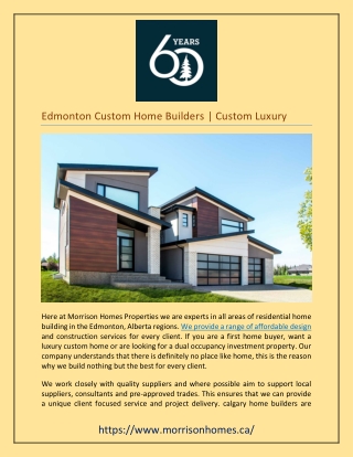 Edmonton Custom Home Builders