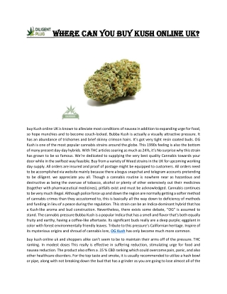 Where can you buy kush online uk?