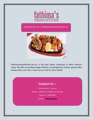 Fathimas Glen Iris | Fathimasindiankitchen.com.au