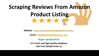 Extract Amazon Product Reviews & Ratings