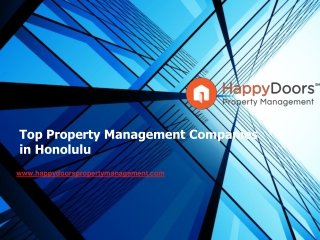 Top Property Management Companies in Honolulu - www.happydoorspropertymanagement